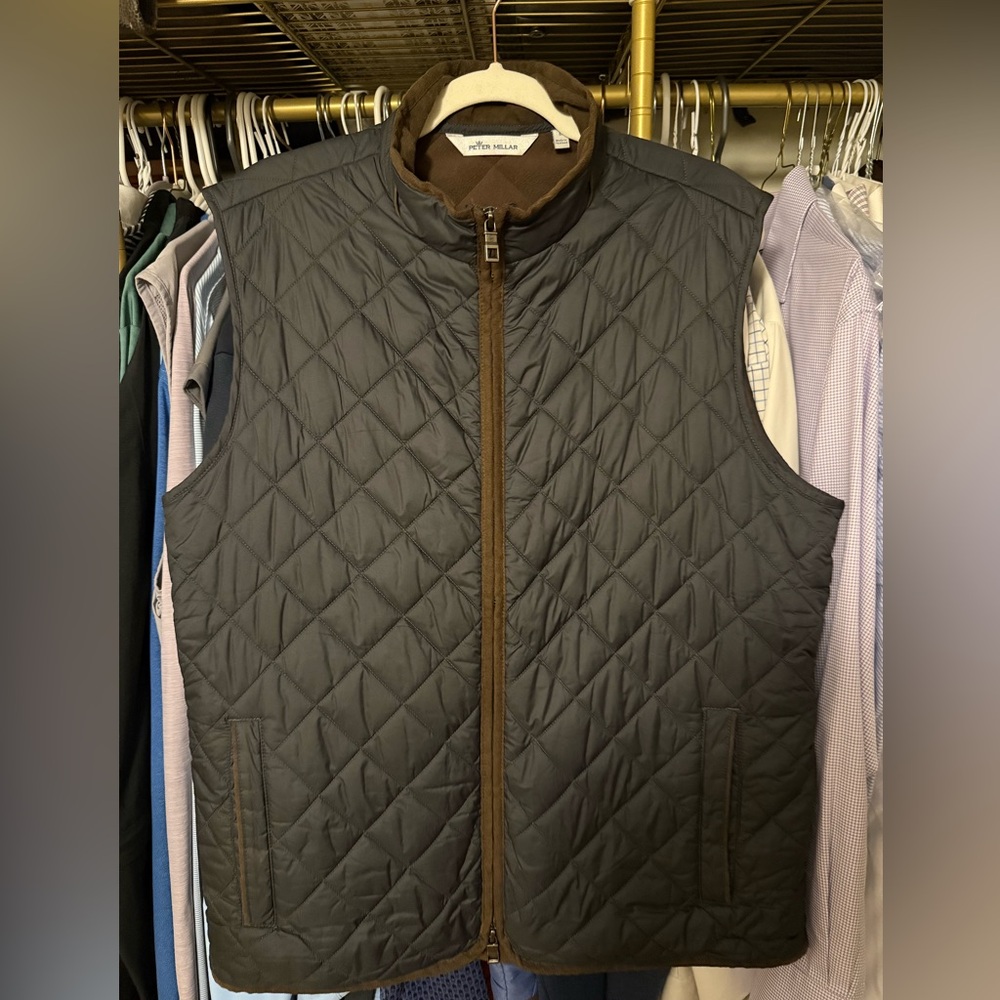 Peter Millar Black Quilted Vest